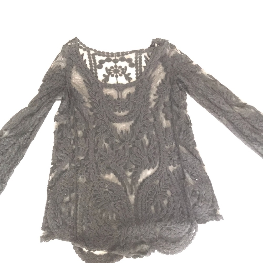Black see-through cover top